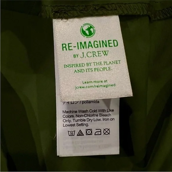 J Crew Green Rainjacket with Hood - Picture 7 of 8